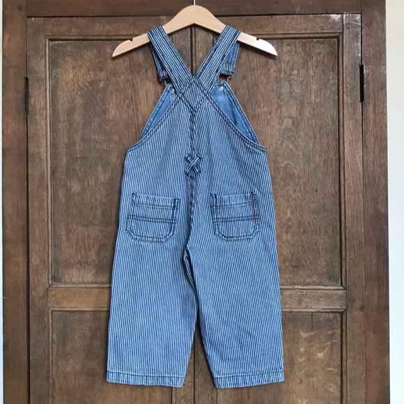 Denim Striped Overalls with pockets - Picture 2 of 4
